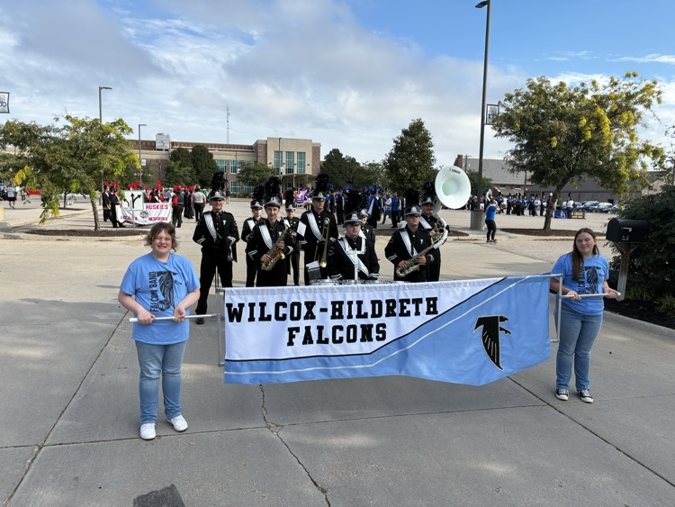 band and banner holders ready to march