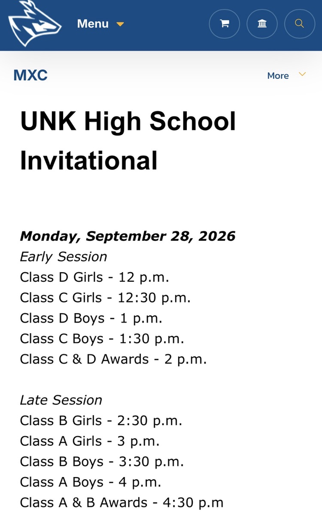UNK Meet Times