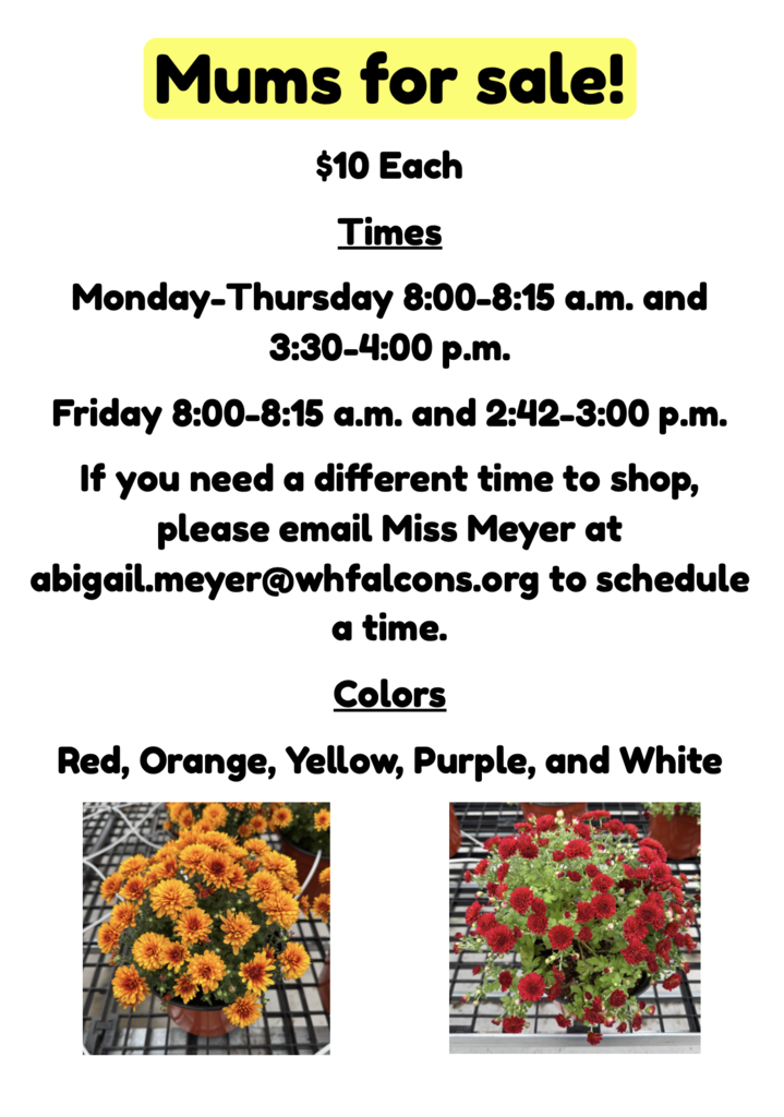 Mum Sale Flyer includes price and times.