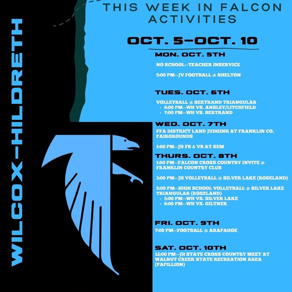 October 5th-10th Weekly Activities