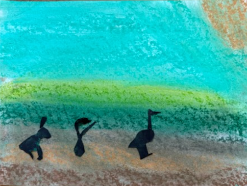 An example of a student's ecosystem utilizing soft pastels!