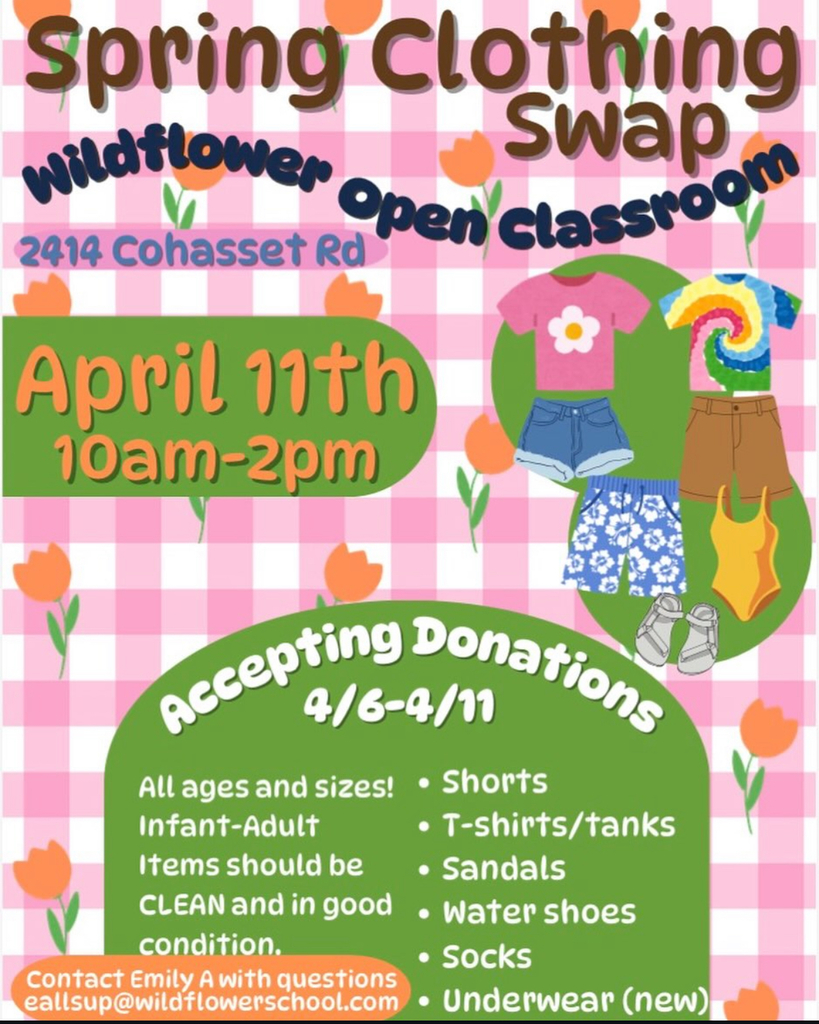 Our Spring Clothing Swap flier! Come on down!