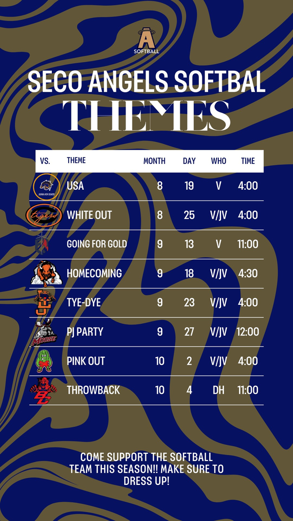 SECO Angels Softball themes