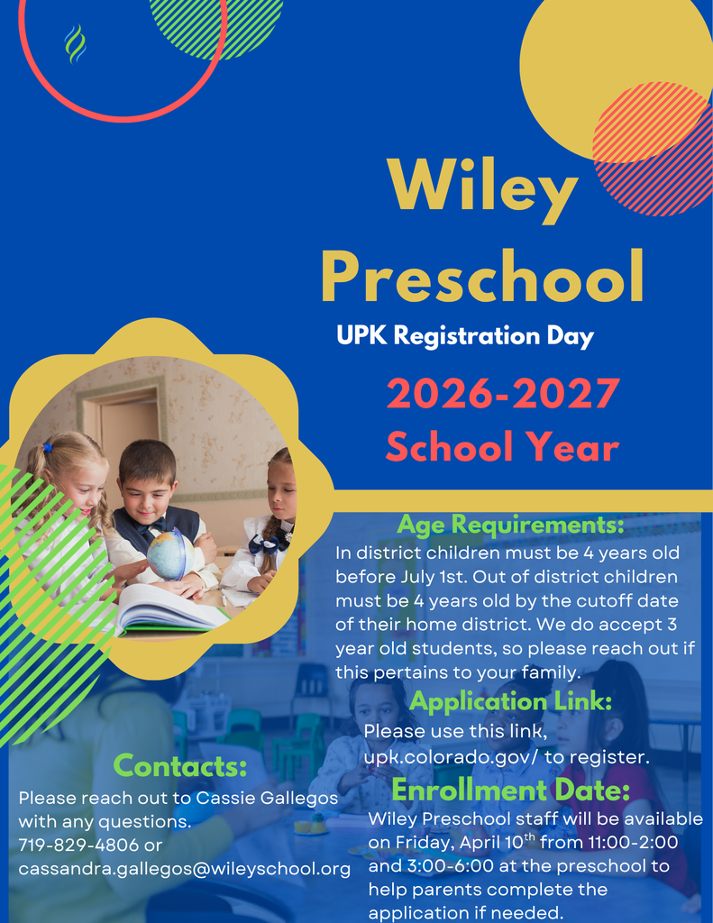 Preschool staff will be available at the Preschool on Friday, April 10th from 11;00-2:00 and 3:00-6:00 to help parents complete the UPK application if needed. We do accept 3 year old students, so please reach out if this pertains to your family. 