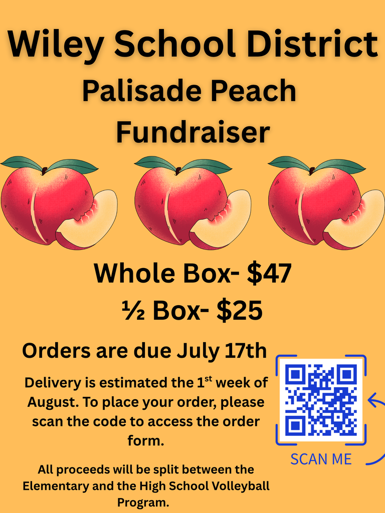 Just a reminder to get your order placed for Palisade Peaches. Please click the link below or scan the code to access the online order form. Orders are due July 17th.   https://forms.gle/AG6NSoYyJyfJ2Zj77