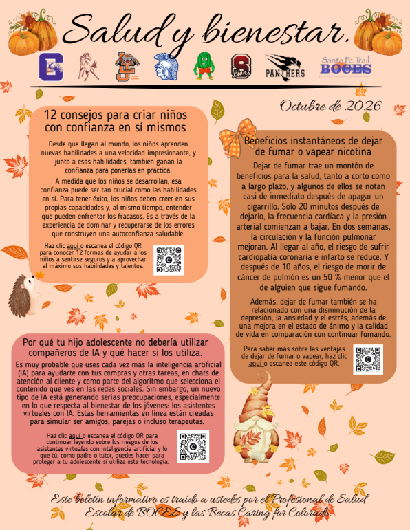 Spanish language version of Health and Wellness Newsletter