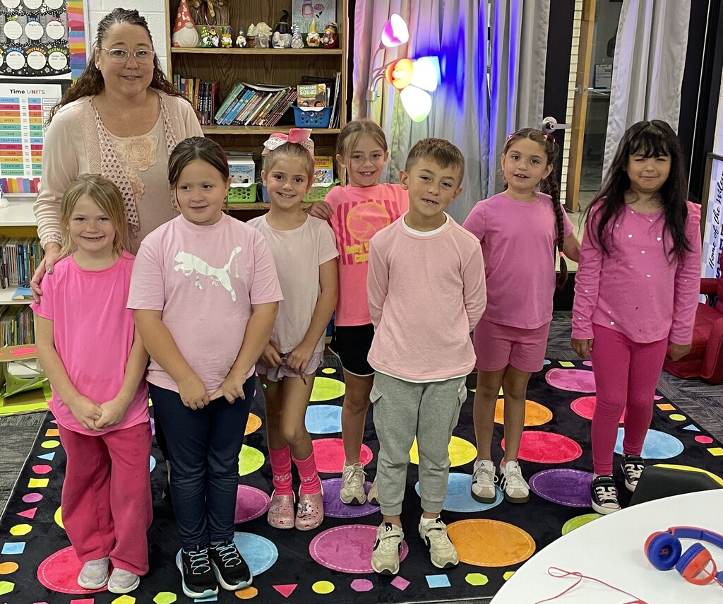 Today was our first "pink" dress up day for October. Each Wednesday during the month of October we will wear pink. Great work and we cannot wait to see what everyone wears next week.
