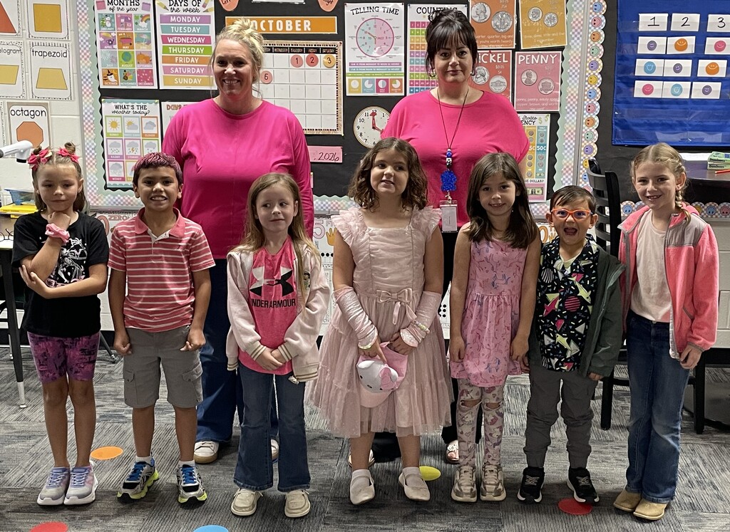 Today was our first "pink" dress up day for October. Each Wednesday during the month of October we will wear pink. Great work and we cannot wait to see what everyone wears next week.