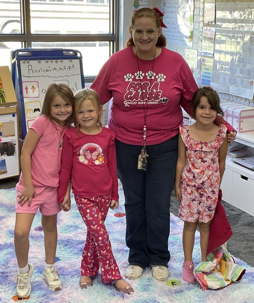 Today was our first "pink" dress up day for October. Each Wednesday during the month of October we will wear pink. Great work and we cannot wait to see what everyone wears next week.