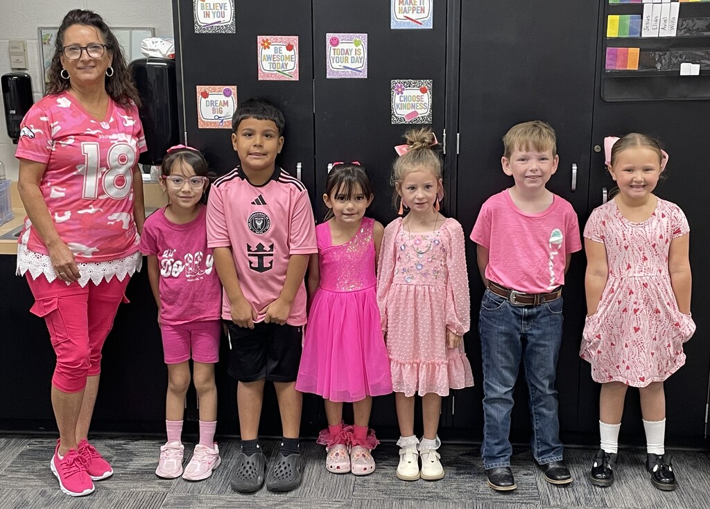 Today was our first "pink" dress up day for October. Each Wednesday during the month of October we will wear pink. Great work and we cannot wait to see what everyone wears next week.