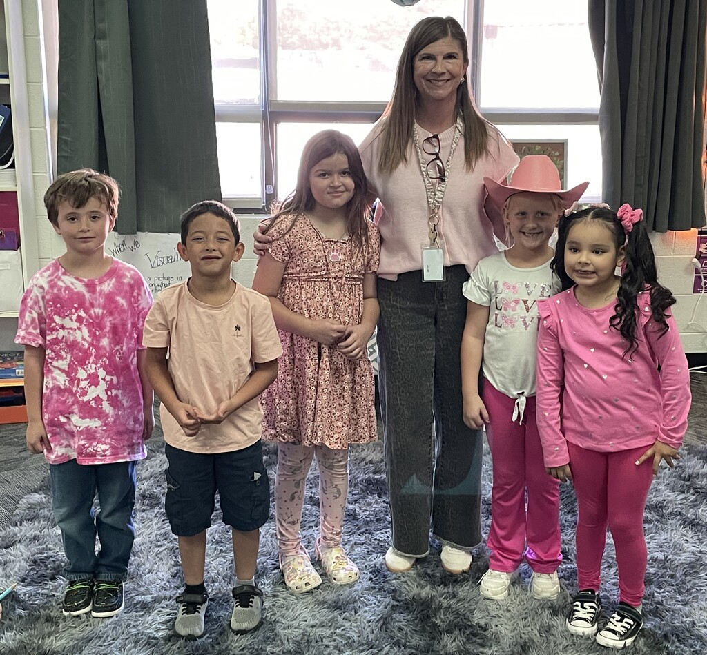 Today was our first "pink" dress up day for October. Each Wednesday during the month of October we will wear pink. Great work and we cannot wait to see what everyone wears next week.