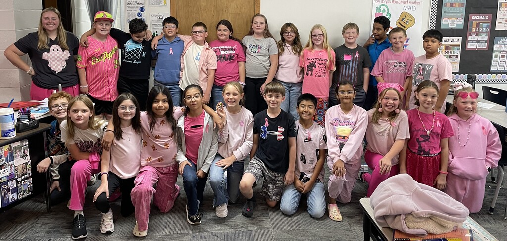 Today was our first "pink" dress up day for October. Each Wednesday during the month of October we will wear pink. Great work and we cannot wait to see what everyone wears next week.