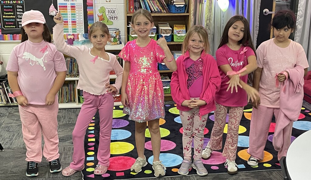 Day 3 of "Pink Out" at school. Next Wednesday will be our last day for dressing up. Let's see what you have been saving up for. 