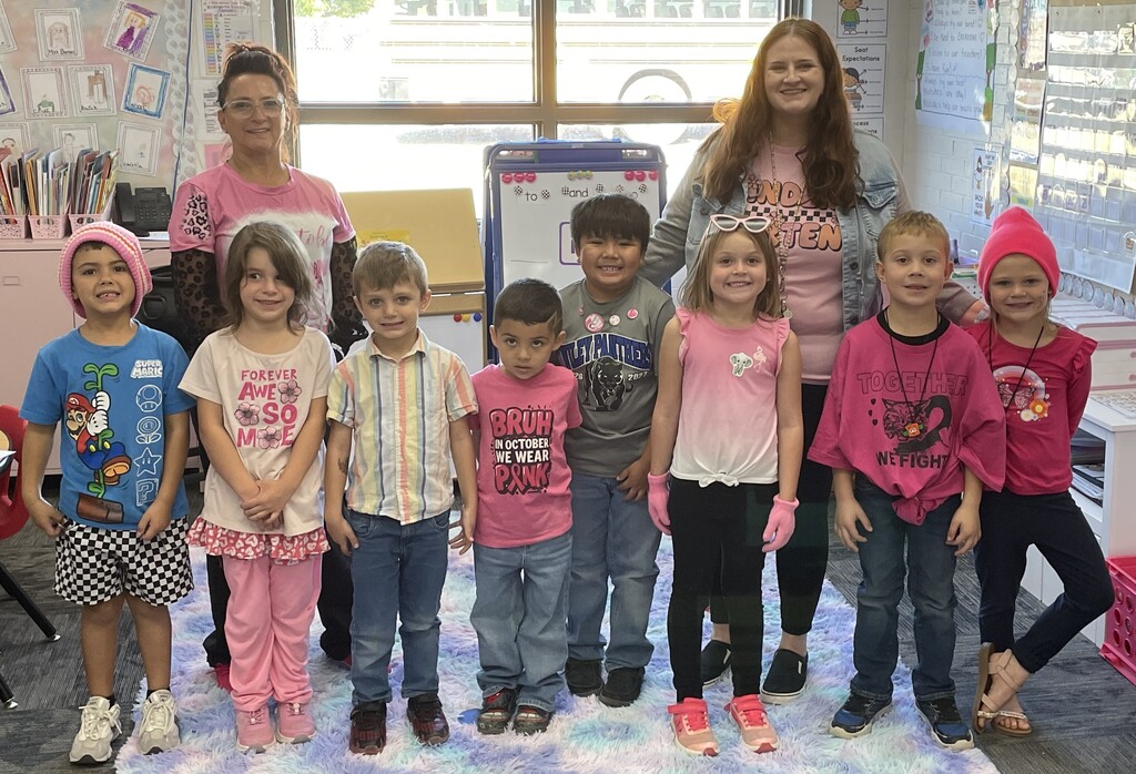 Day 3 of "Pink Out" at school. Next Wednesday will be our last day for dressing up. Let's see what you have been saving up for. 