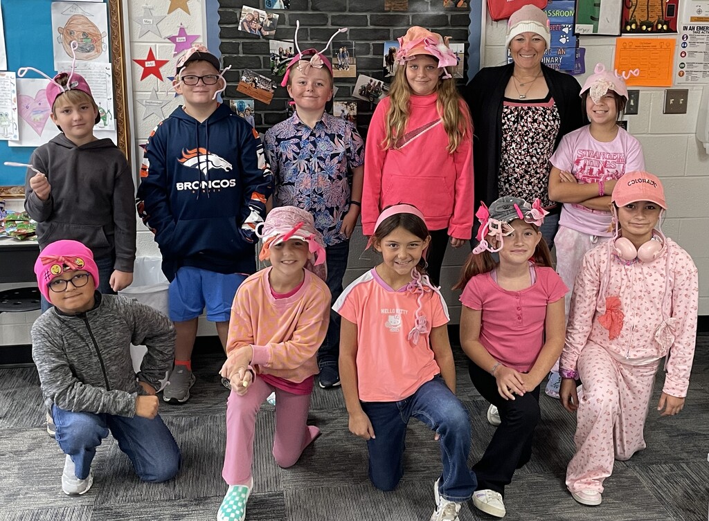 Day 3 of "Pink Out" at school. Next Wednesday will be our last day for dressing up. Let's see what you have been saving up for. 