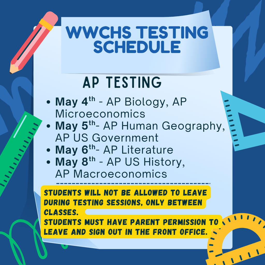 AP Testing Schedule: May 4th-8th