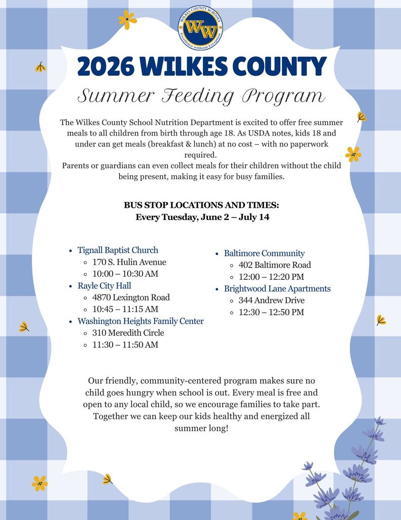Summer Feeding Flyer for Bus Routes 2026
