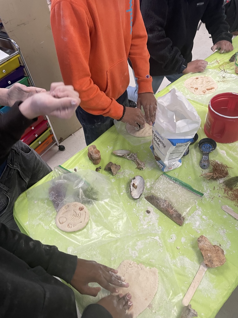 Life Science students made fossil molds and casts.