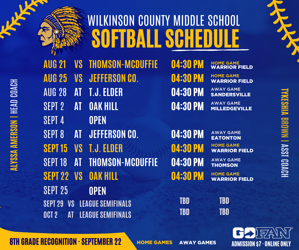 WCMS Softball 2025