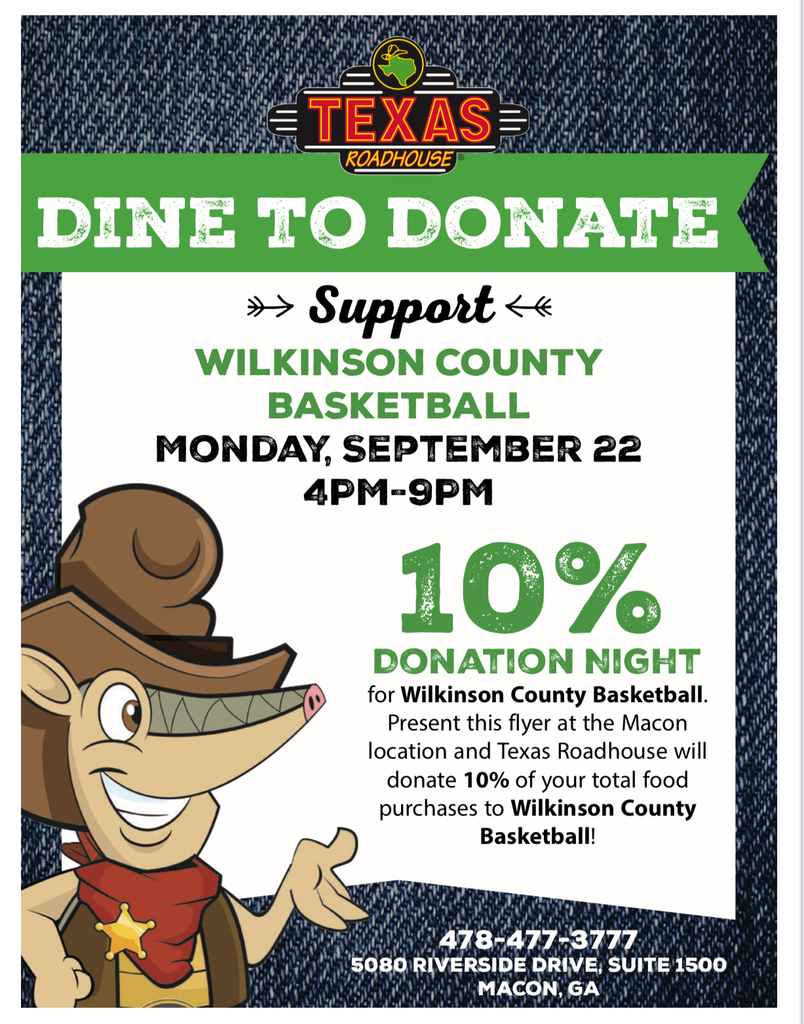 WCMHS Basketball Dine to Donate / Macon Texas Roadhouse