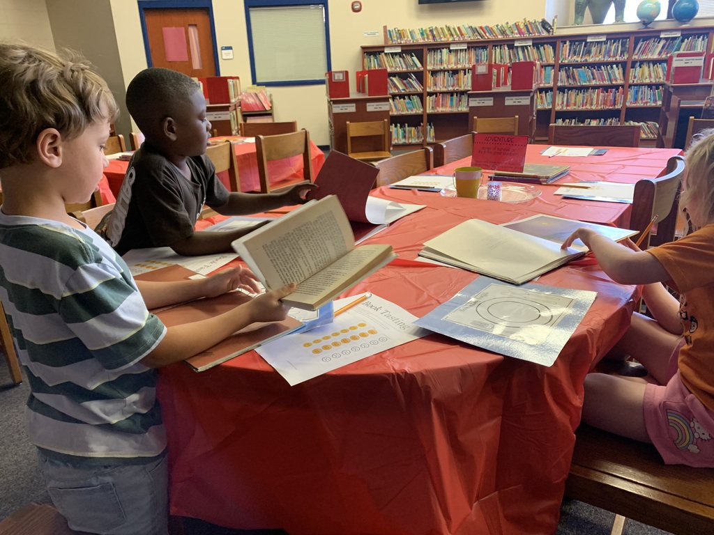 students reading books