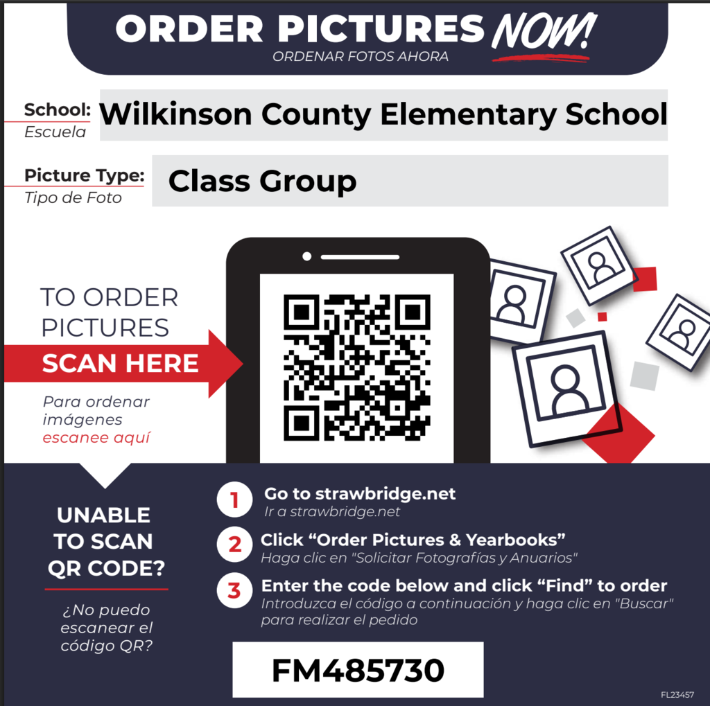 Flyer with QR Code for ordering pictures