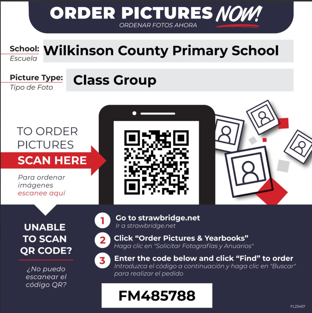 Flyer with QR Code for ordering pictures