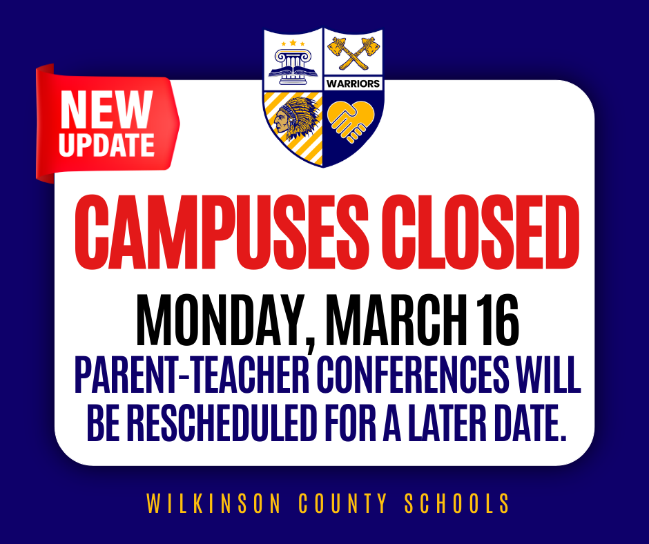 WCSD Campuses Closed on March 16