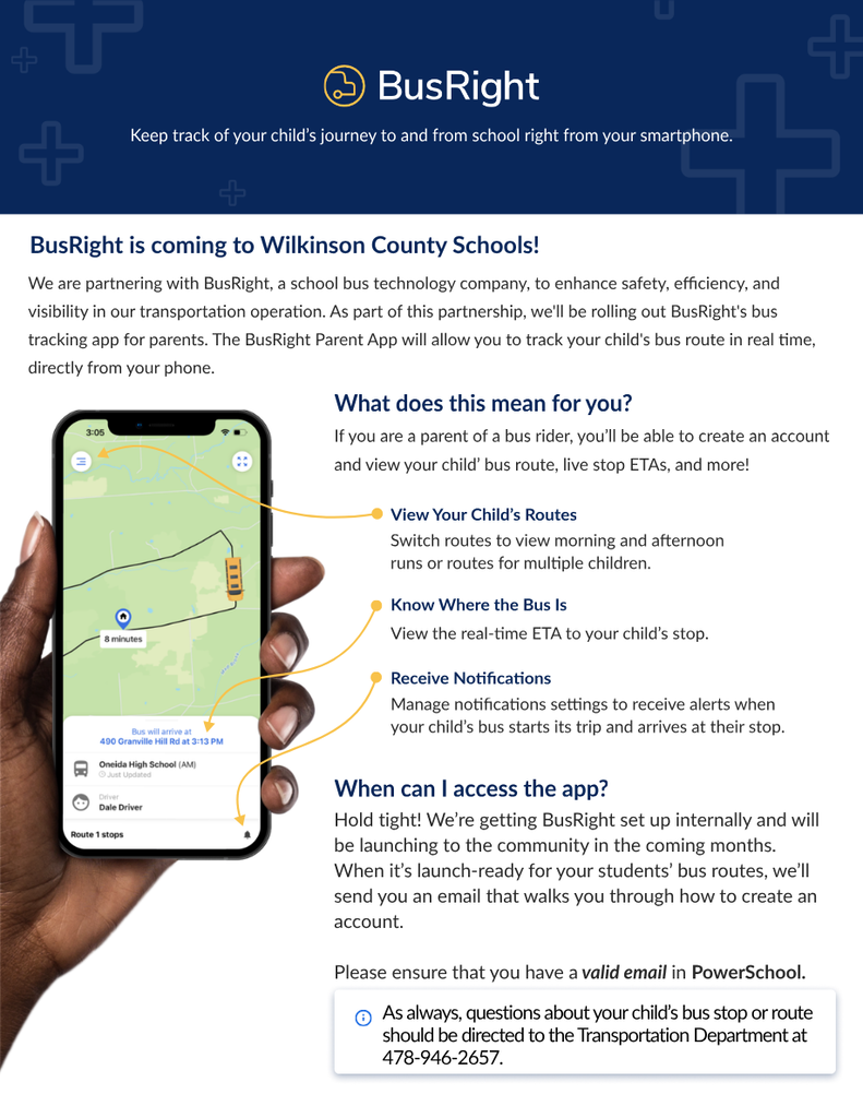 wilkinson county schools BusRight prelaunch flyer