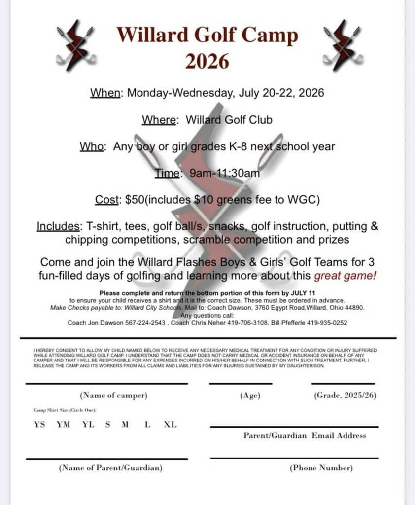 2026 Willard Golf Camp