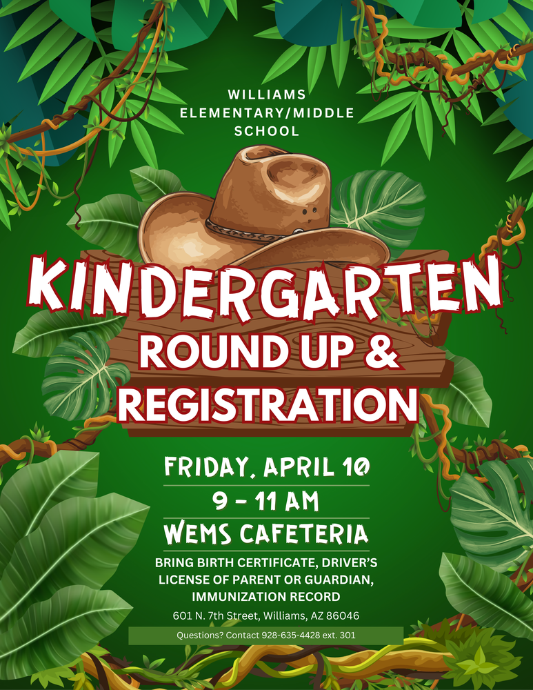 Kindergarten Round Up & Registration flyer