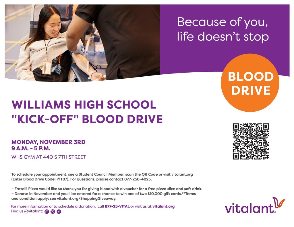 Vitalant Blood Drive flyer