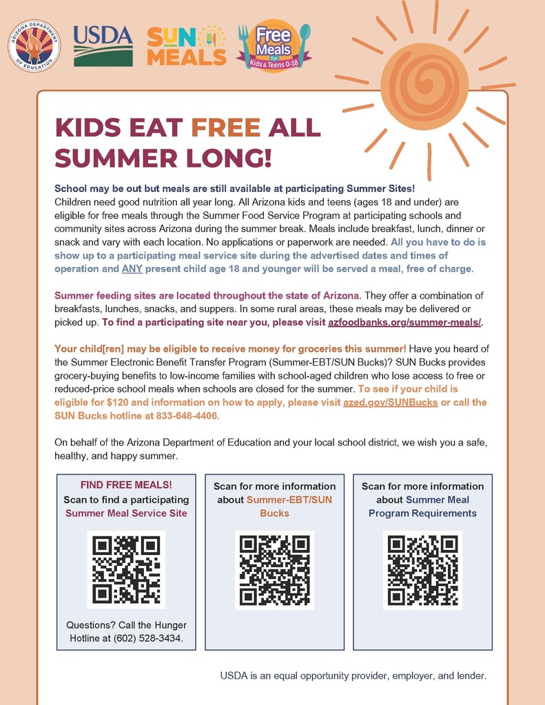 Kids eat free all summer long program information