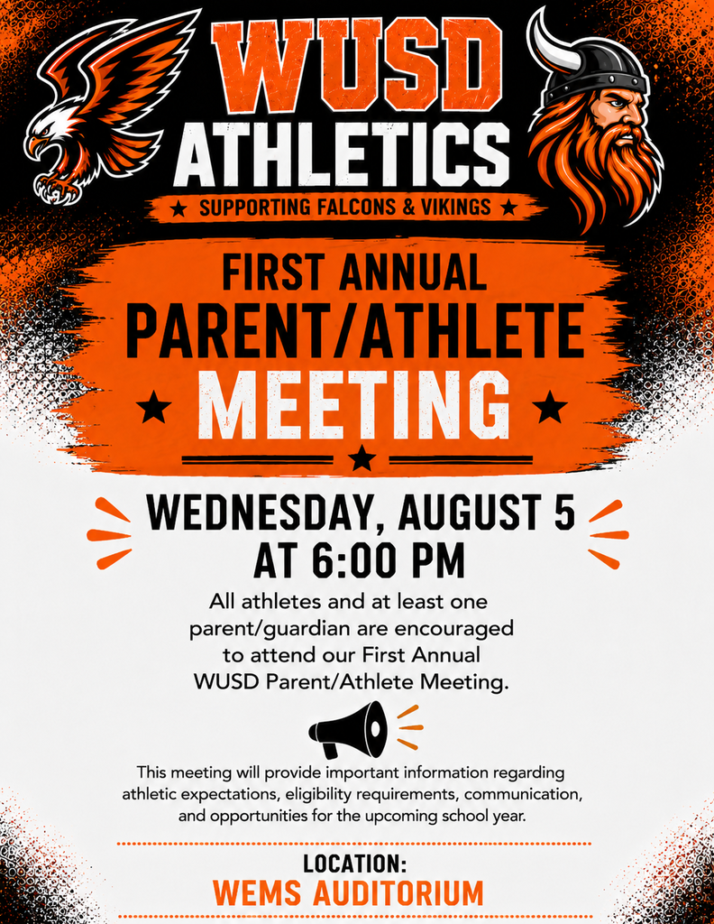 WUSD Athletics promotional flyer.