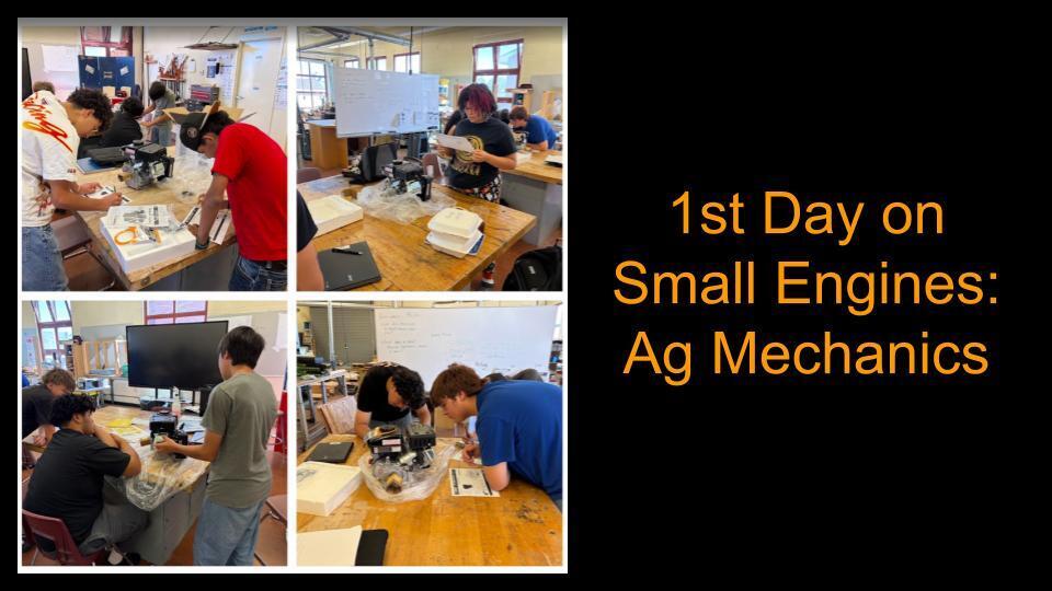Ag. Mechanics on their 1st day of small engines