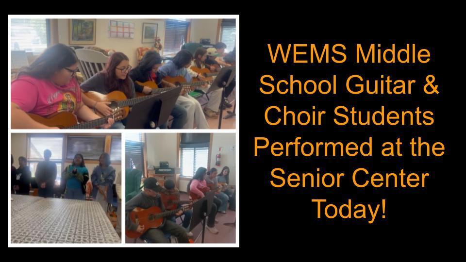 Middle School Student Perform at the Senior Center