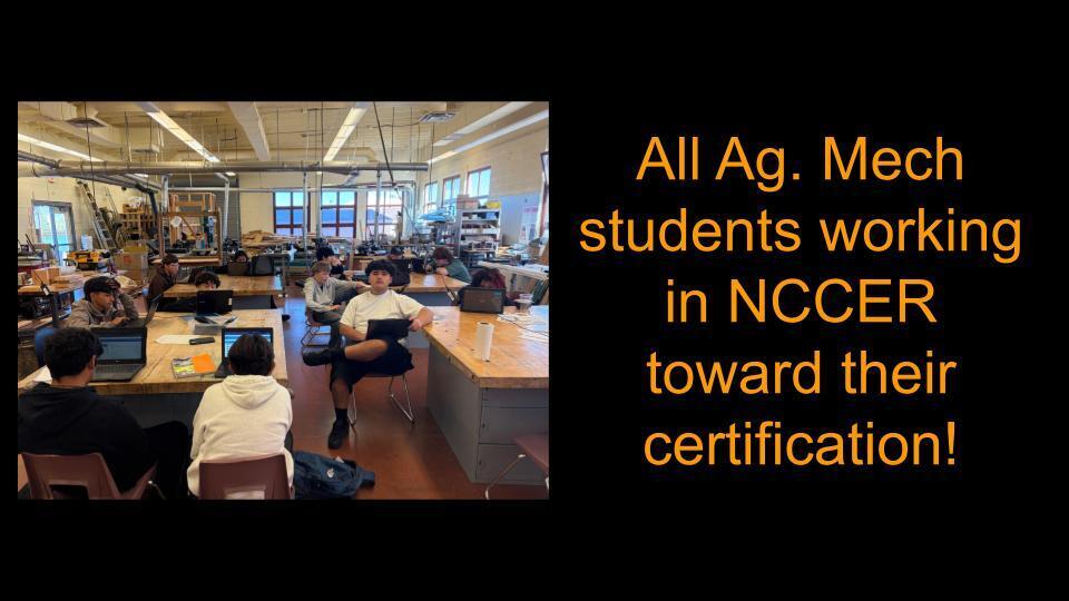 Ag. Mech student working toward NCCER certification