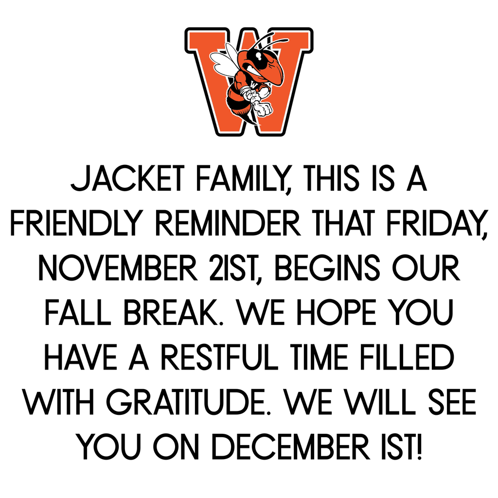 Friendly reminder that Friday, November 14th is a Staff Work Day