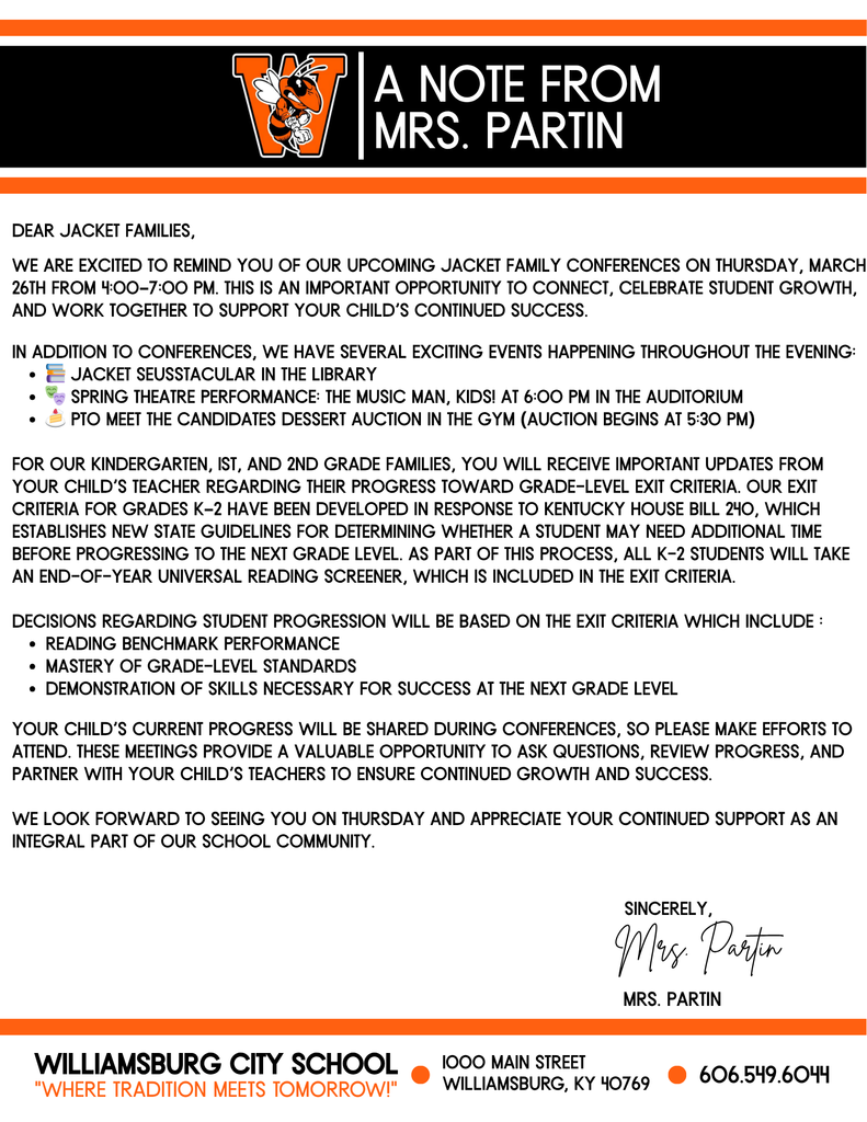 Jacket Family Conferences March 26,2026