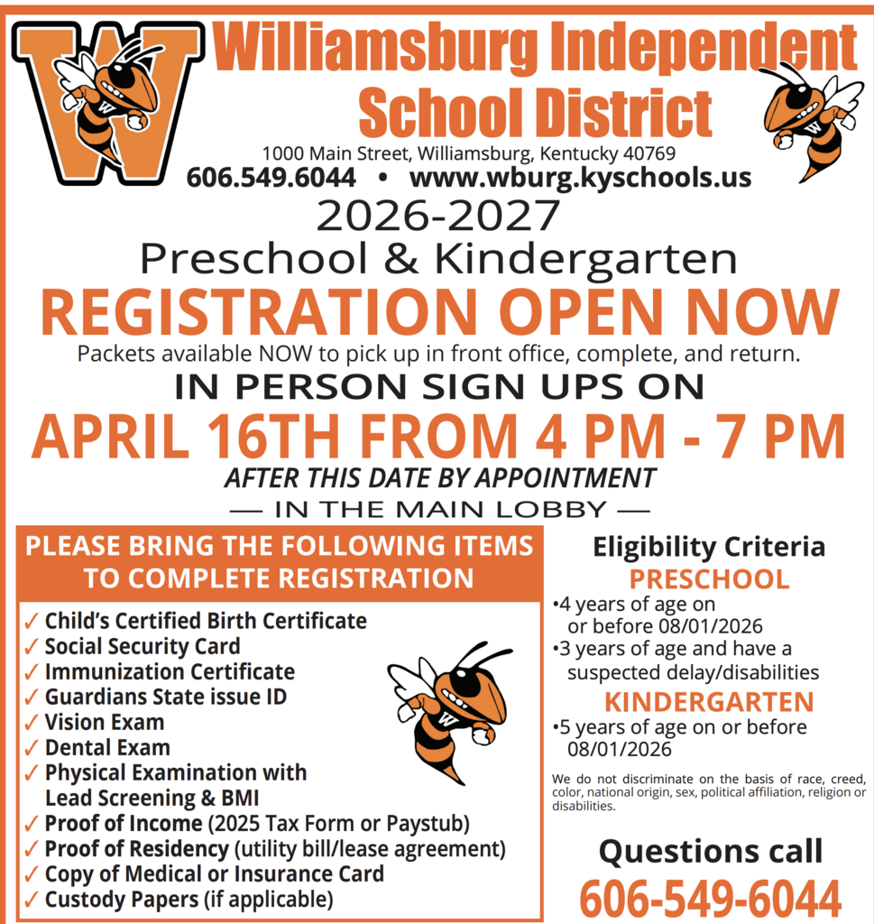 Preschool & Kindergarten Registration-April 16, 2026