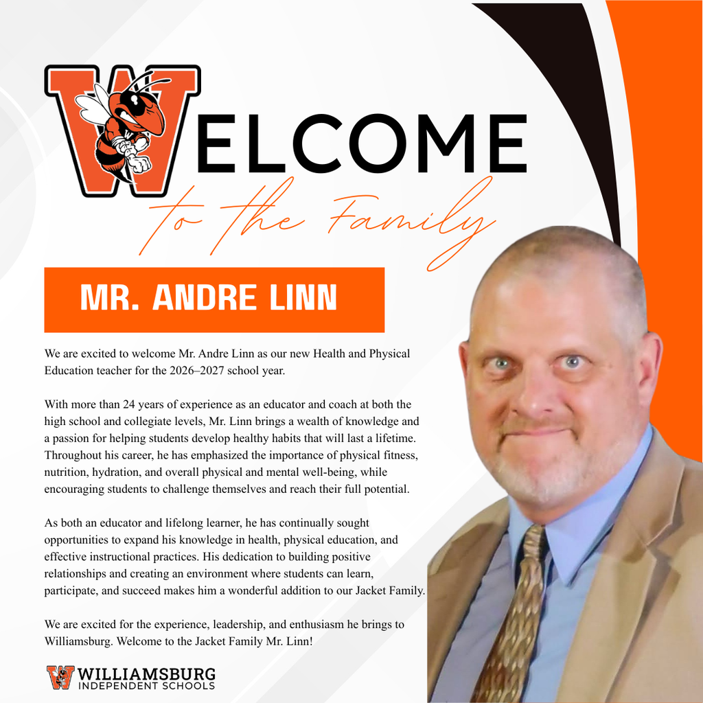 Welcome to the Jacket Family-Mr. Andre Linn