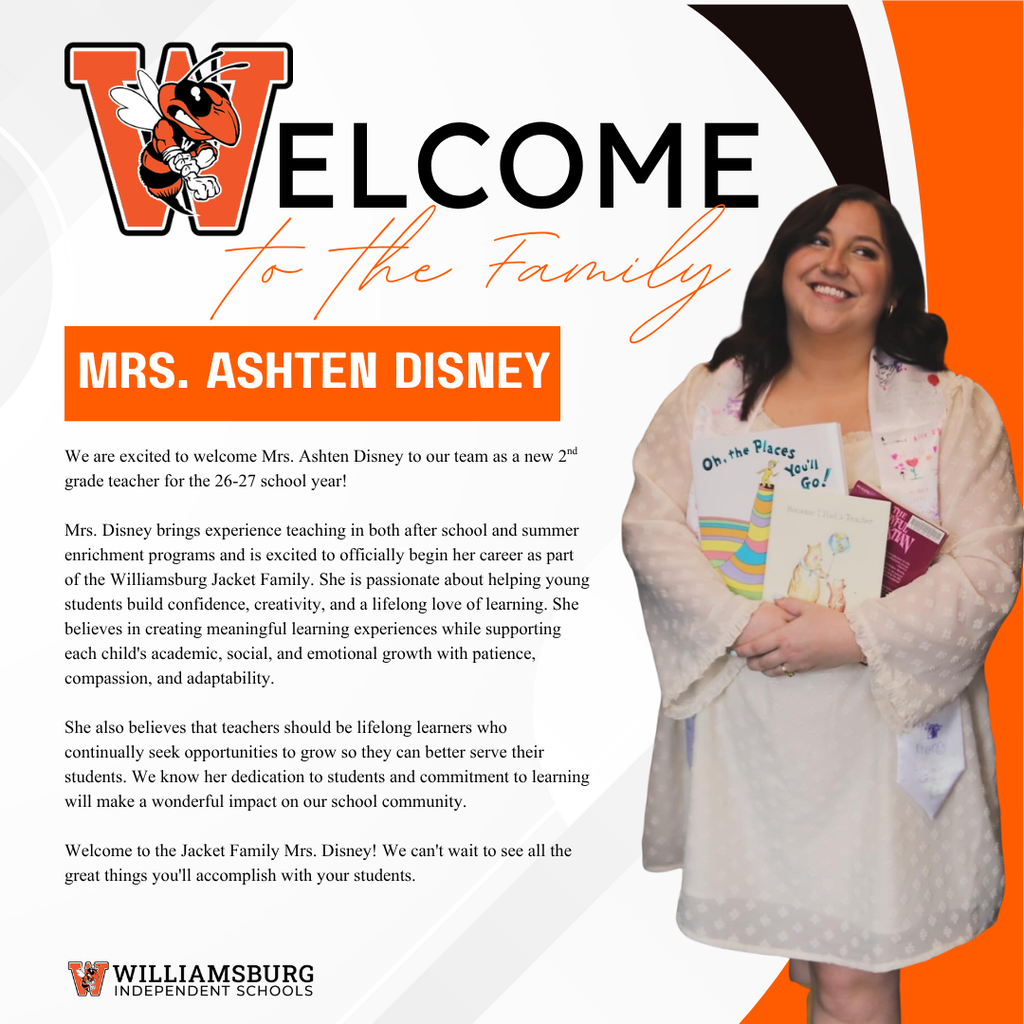Welcome to Jacket Family-Mrs. Ashten Disney