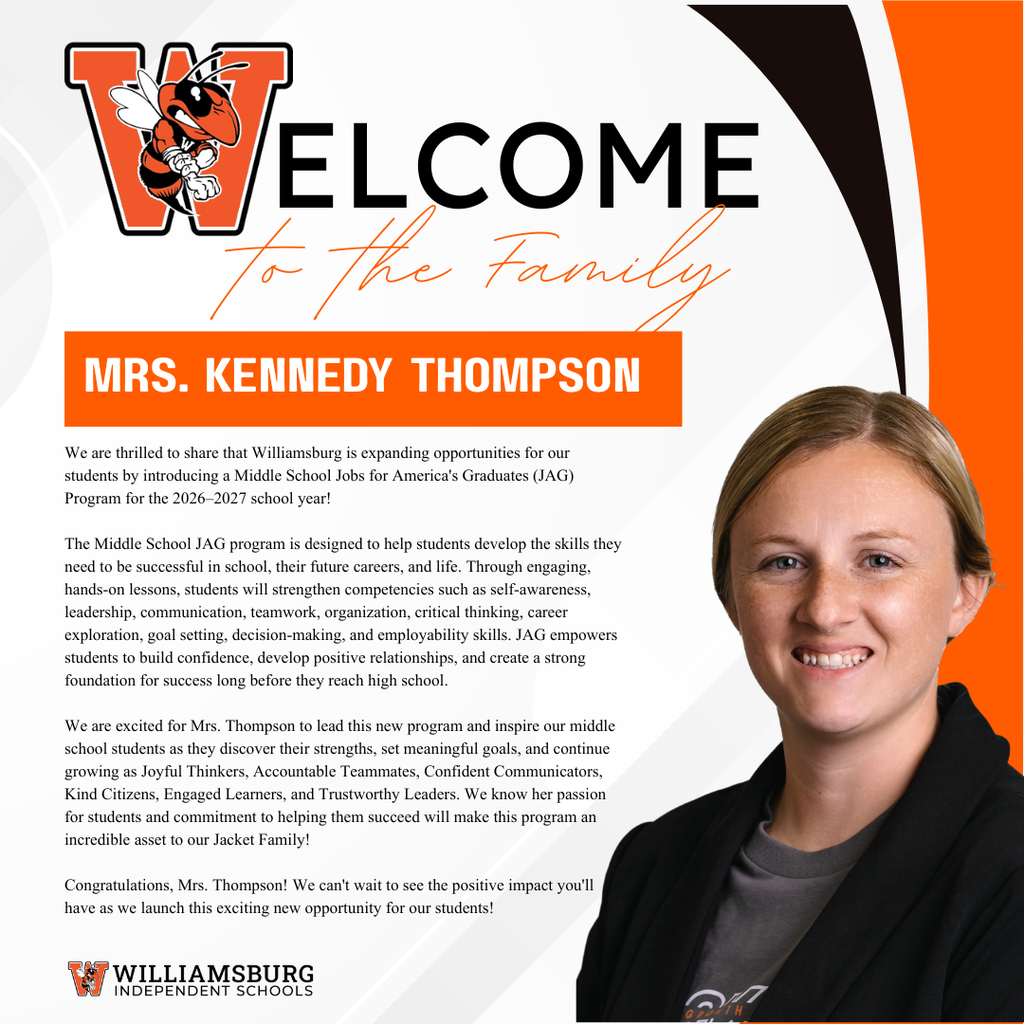 Welcome to Jacket Family-Mrs. Kennedy Thompson
