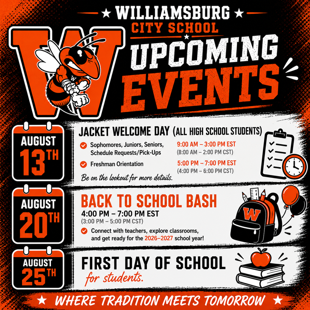 Black, white, and red text on a black background. It lists upcoming events: August 13th, August 20th, August 25th.