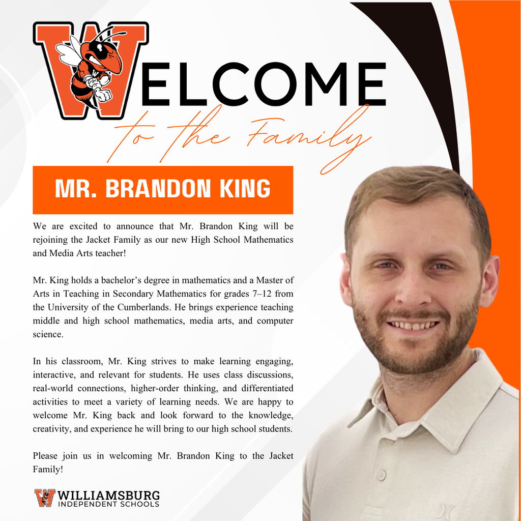 Welcome to the Jacket Family Mr. Brandon King