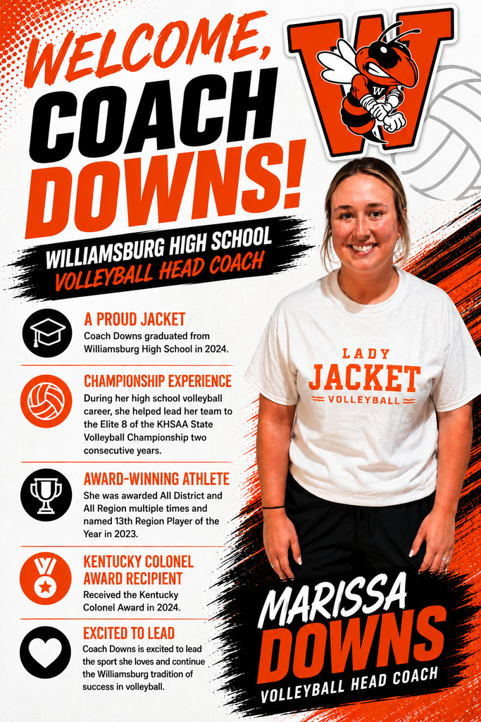 Welcome Coach Downs Williamsburg High School Volleyball Coach!
