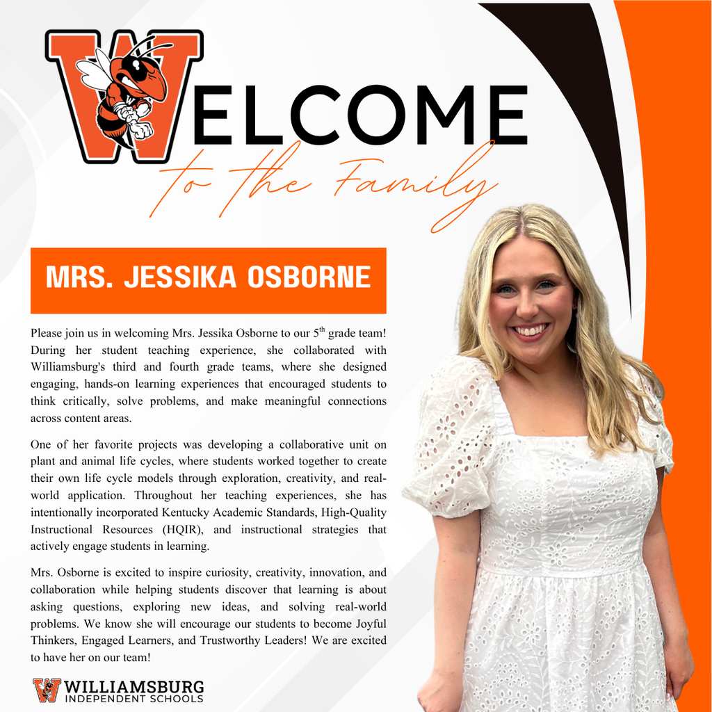 Welcome to the Jacket Family-Mrs. Jessika Osborne