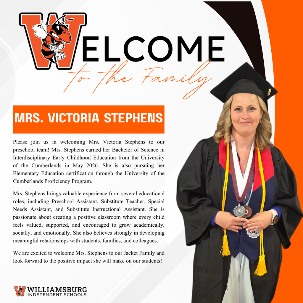 Welcome to the Jacket Family-Mrs. Victoria Stephens