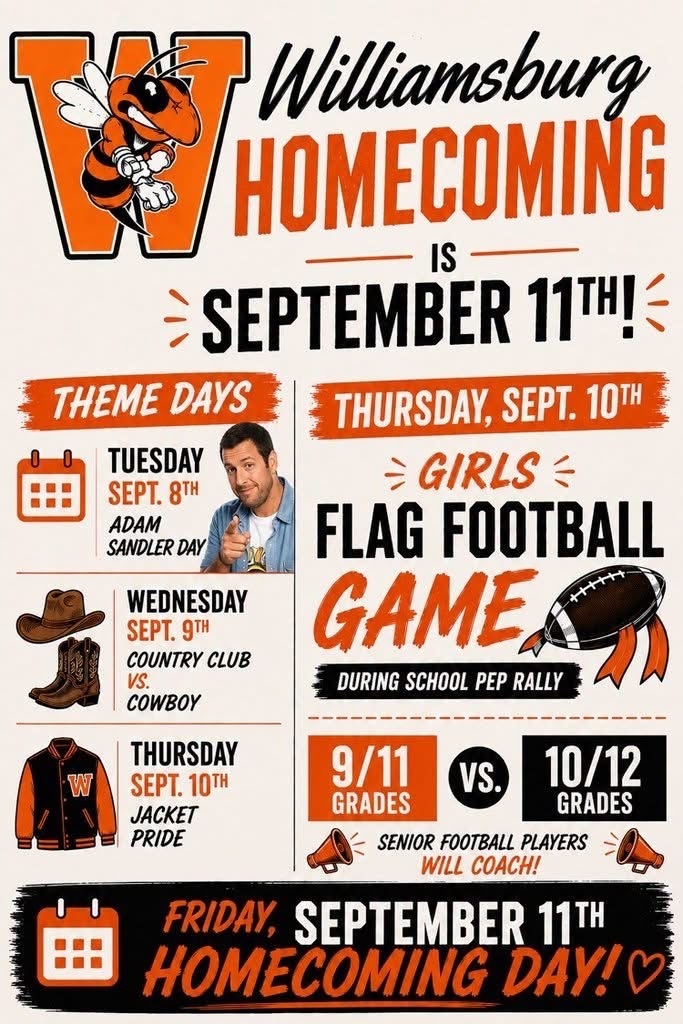 Williamsburg Homecoming Week Theme Days