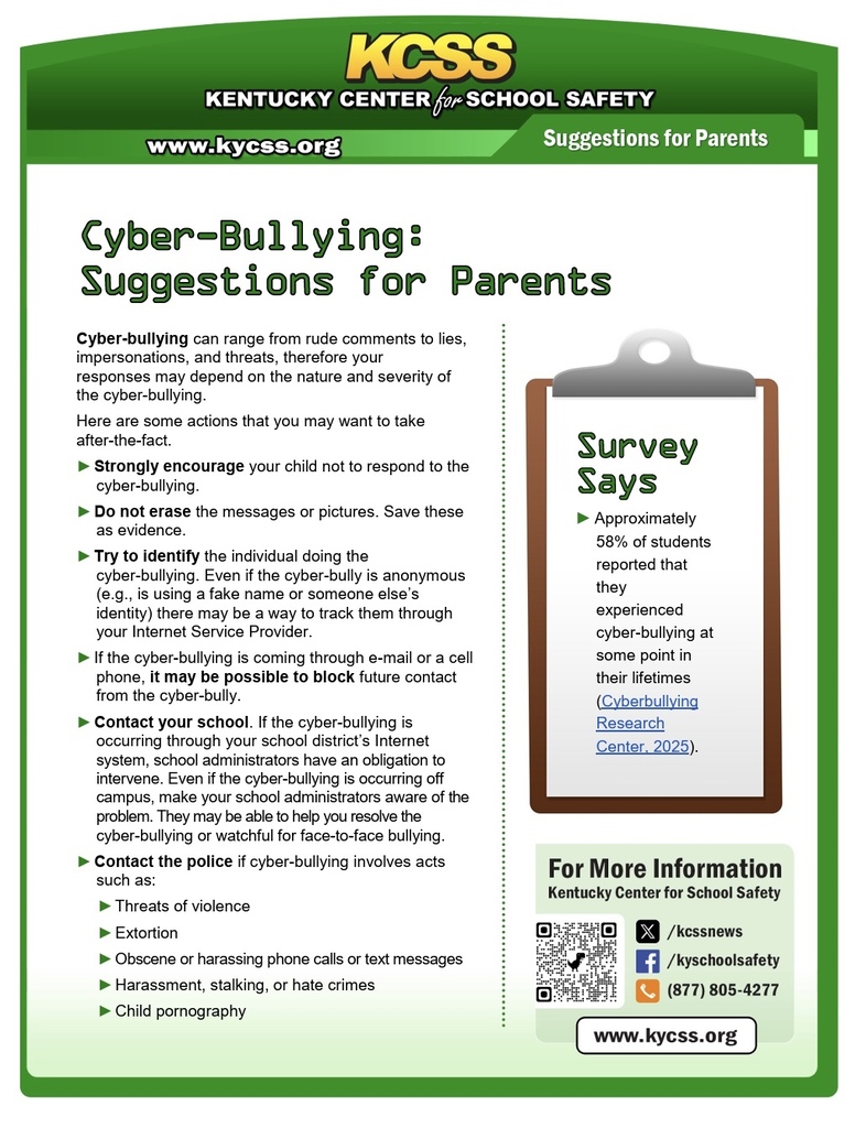 Cyber Bullying Suggestions for Parents